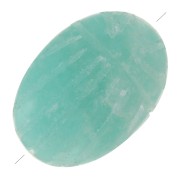 Perle ovale gravée scarabée 16x12 mm en pierre gemme - Amazonite x1