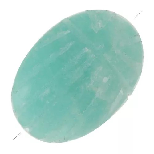 Perle ovale gravée scarabée 16x12 mm en pierre gemme - Amazonite x1