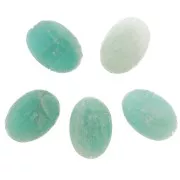 Perle ovale gravée scarabée 16x12 mm en pierre gemme - Amazonite x1