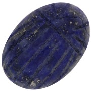 Perle ovale gravée scarabée 16x12 mm en pierre gemme - Lapis lazuli x1|raw }}