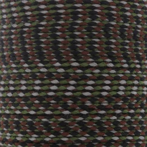 Cordon en coton tressé 2 mm - Marron - Kaki - Noir - Gris x1m