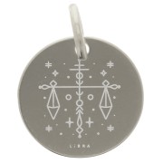 Breloque ronde 13.5 mm - signe astrologique Balance - Argent 925 x1|raw }}