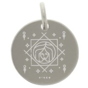 Breloque ronde 13.5 mm - signe astrologique Vierge - Argent 925 x1|raw }}