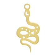 Breloque serpent 17x8 mm - motif étoiles & lune - Argent 925 Doré x1|raw }}