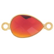 Intercalaire goutte facetté 13x8mm imit pierre gemme -Doré Or fin - Hydro Grenat