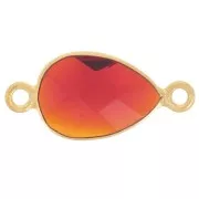 Intercalaire goutte facetté 13x8mm imit pierre gemme -Doré Or fin - Hydro Grenat