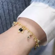 Breloque carrée 13 mm en pierre gemme facettée - Doré à l'or fin - Quartz rose x1