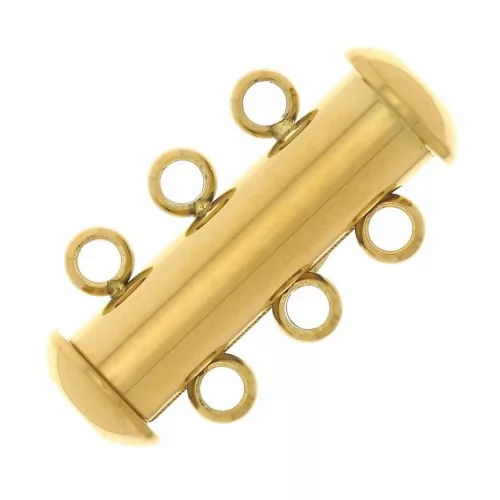 Fermoir aimanté et coulissant 3 rangs 20 mm - Acier inoxydable 304 Doré x1