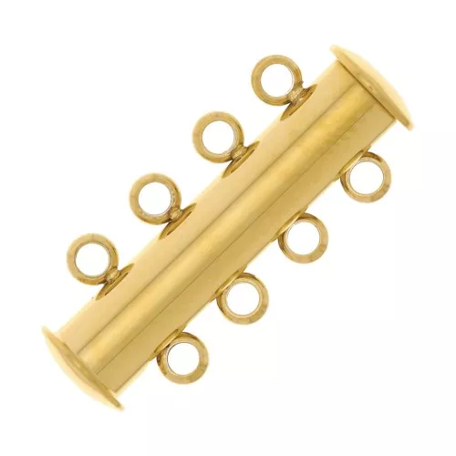 Fermoir aimanté et coulissant 4 rangs 24.5 mm - Acier inoxydable 304 Doré x1