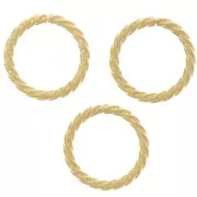 Anneaux ouverts ronds torsadés 12x1.40 mm - Acier inoxydable 304 Doré x10