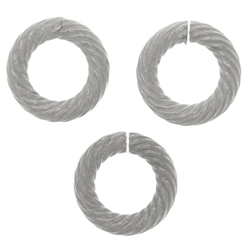 Anneaux ouverts ronds striés 10x2 mm - Acier inoxydable 304 x10