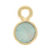Breloque ronde facettée 5 mm en pierre gemme - Doré à l'or fin - Amazonite x1|raw }}