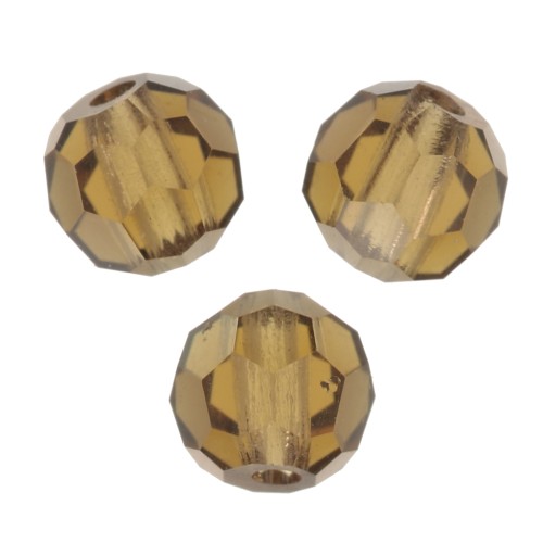 Perles rondes facettées Preciosa - Round Bead 3 mm - Smoked Topaz x20
