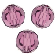 Perles rondes facettées Preciosa - Round Bead 5 mm - Amethyst x15|raw }}