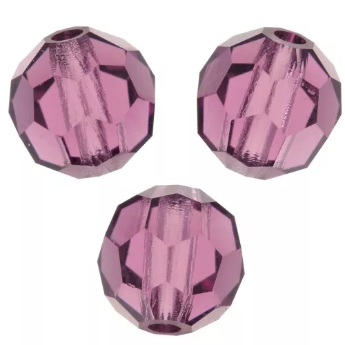 Perles rondes facettées Preciosa - Round Bead 5 mm - Amethyst x15