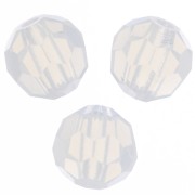 Perles rondes facettées Preciosa - Round Bead 5 mm - White Opal x15