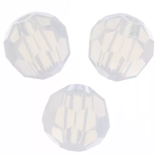 Perles rondes facettées Preciosa - Round Bead 5 mm - White Opal x15