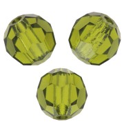 Perles rondes facettées Preciosa - Round Bead 5 mm - Olivine x15|raw }}