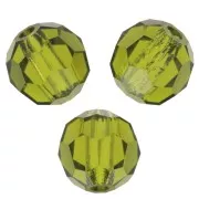 Perles rondes facettées Preciosa - Round Bead 5 mm - Olivine x15