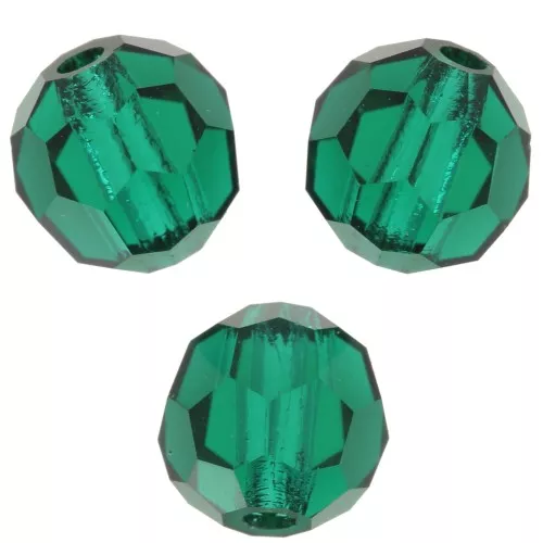 Perles rondes facettées Preciosa - Round Bead 5 mm - Emerald x15