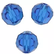 Perles rondes facettées Preciosa - Round Bead 5 mm - Capri Blue x15