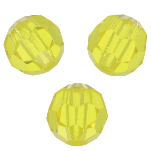 Perles rondes facettées Preciosa - Round Bead 5 mm - Citrine x15