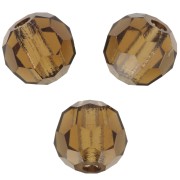 Perles rondes facettées Preciosa - Round Bead 4 mm - Smoked Topaz x20