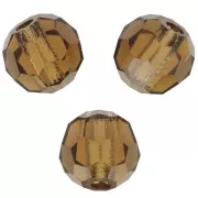 Perles rondes facettées Preciosa - Round Bead 4 mm - Smoked Topaz x20