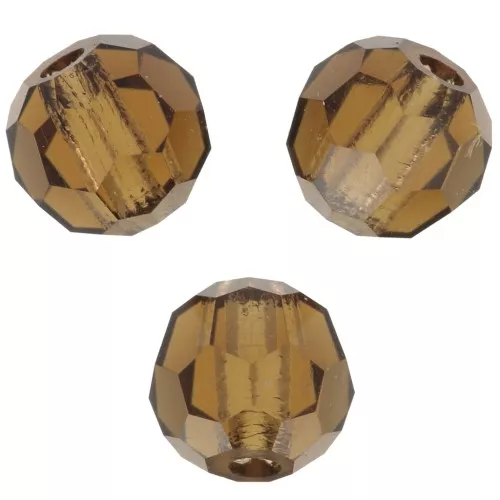 Perles rondes facettées Preciosa - Round Bead 4 mm - Smoked Topaz x20