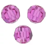 Perles rondes facettées Preciosa - Round Bead 4 mm - Fuchsia x20