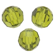 Perles rondes facettées Preciosa - Round Bead 4 mm - Olivine x20|raw }}