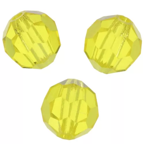 Perles rondes facettées Preciosa - Round Bead 6 mm - Citrine x6