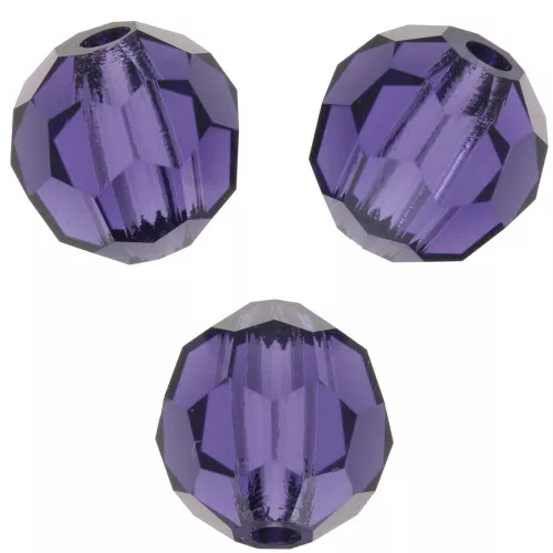 Perles rondes facettées Preciosa - Round Bead 6 mm - Deep Tanzanite x6