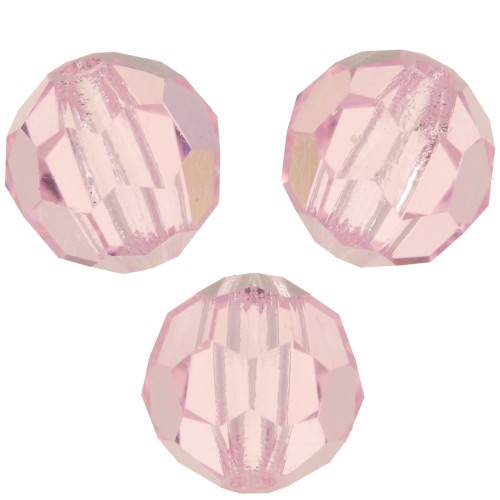 Perles rondes facettées Preciosa - Round Bead 6 mm - Pink Sapphire x6
