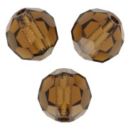Perles rondes facettées Preciosa - Round Bead 6 mm - Smoked Topaz x6|raw }}