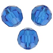 Perles rondes facettées Preciosa - Round Bead 6 mm - Capri Blue x6|raw }}