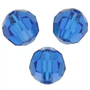 Perles rondes facettées Preciosa - Round Bead 6 mm - Capri Blue x6