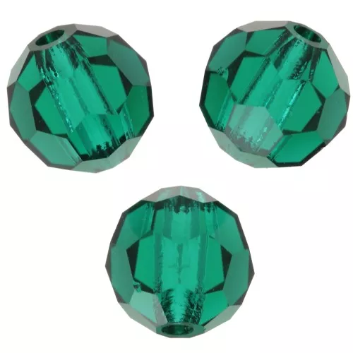 Perles rondes facettées Preciosa - Round Bead 6 mm - Emerald x6