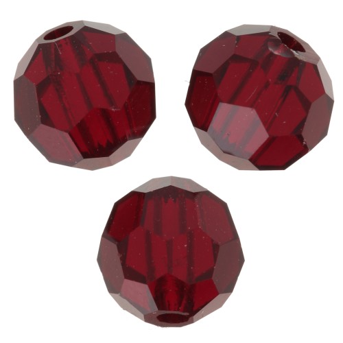 Perles rondes facettées Preciosa - Round Bead 6 mm - Siam x6