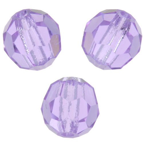 Perles rondes facettées Preciosa - Round Bead 6 mm - Violet x6