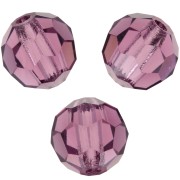 Perles rondes facettées Preciosa - Round Bead 6 mm - Amethyst x6|raw }}