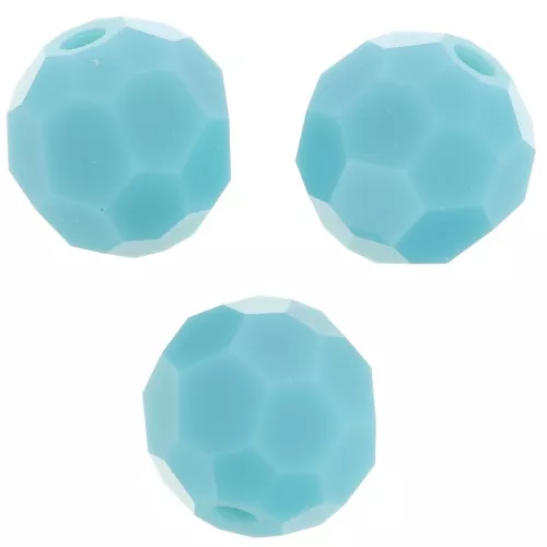 Perles rondes facettées Preciosa - Round Bead 6 mm - Turquoise x6