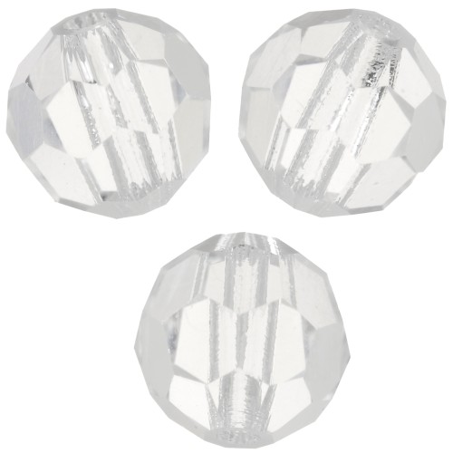 Perles rondes facettées Preciosa - Round Bead 6 mm - Crystal x6