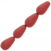 Perles nacrées Preciosa - Pearshape Pearl 10x6 mm - Cranberry x10