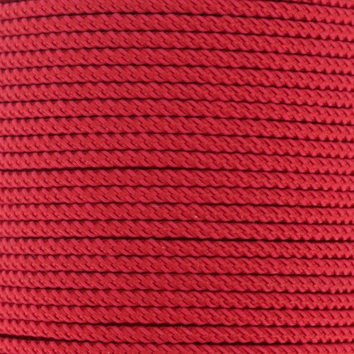 Cordon en polyester tressé 2 mm - Rouge foncé x1m