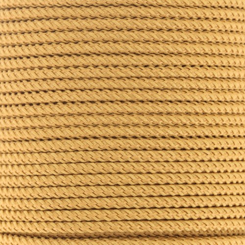 Cordon en polyester tressé 2 mm - Moutarde x1m