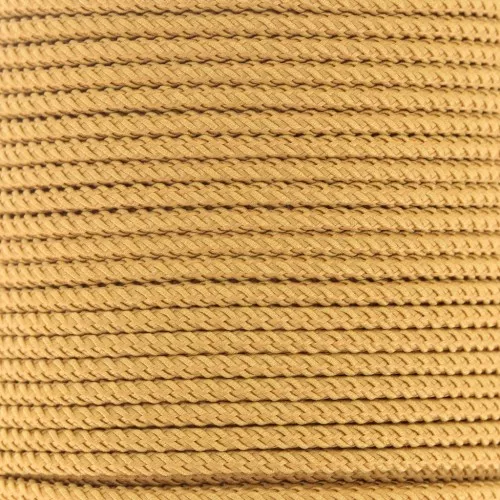 Cordon en polyester tressé 2 mm - Moutarde x1m