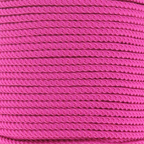 Cordon en polyester tressé 2 mm - Fuchsia x1m