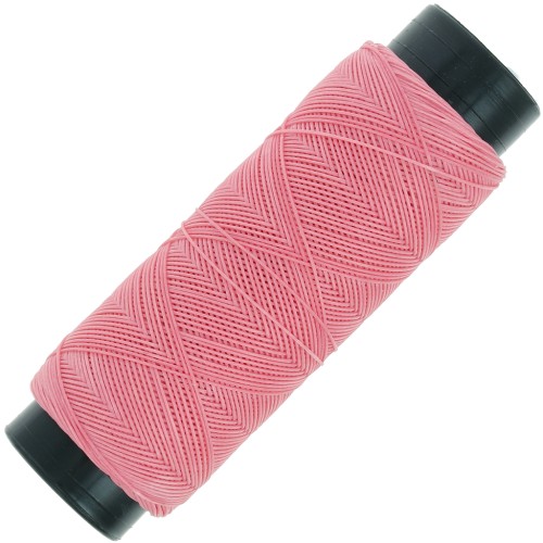 Fil plat en polyester ciré - Slam Cord pour micro macramé 0.6 mm - Rose x100m