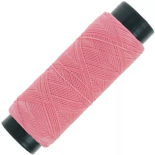 Fil plat en polyester ciré - Slam Cord pour micro macramé 0.6 mm - Rose x100m